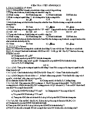 Kiểm tra 1 tiết-  Hình học khối 8